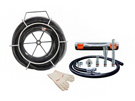 Электромеханическая машина для прочистки труб V-Clean 250, принадлежности