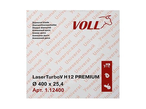 Алмазный диск Laser Turbo V Н12 PREMIUM VOLL 400 х 25.4 мм